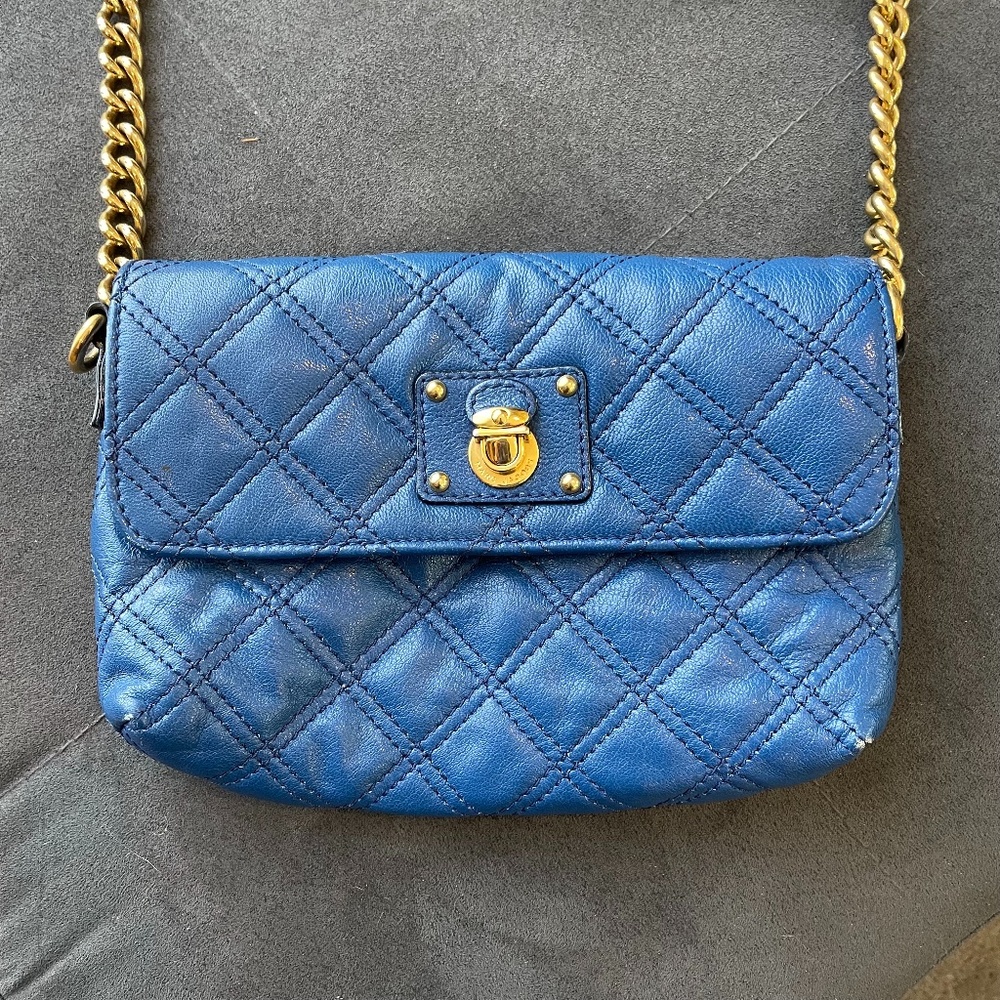 Marc Jacobs Quilted Shoulder Bag in Blue - Pre-owned